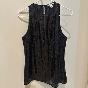 Banana Republic Black Sequin Sleeveless Top
